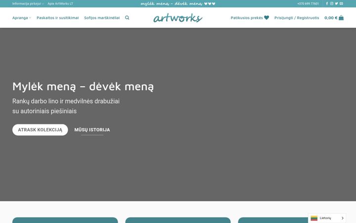Screenshot ta' artworks.lt