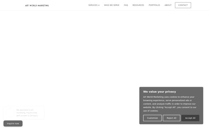 Screenshot of artworldmarketing.com