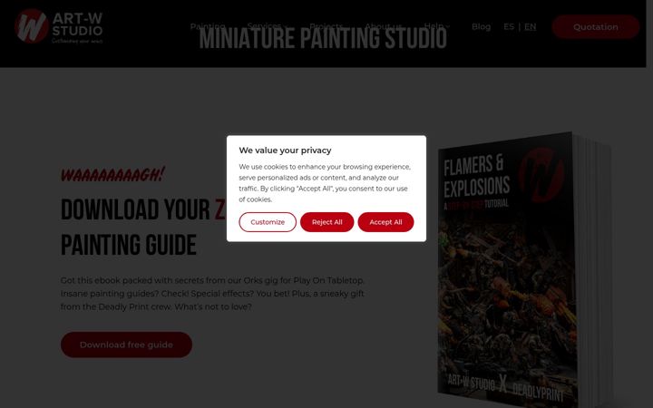 Captura de pantalla de artwstudio.com