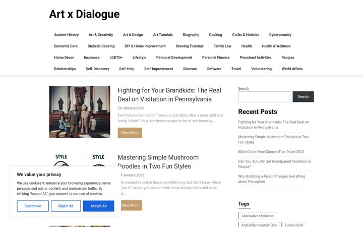 Captura de ecrã de artxdialogue.org