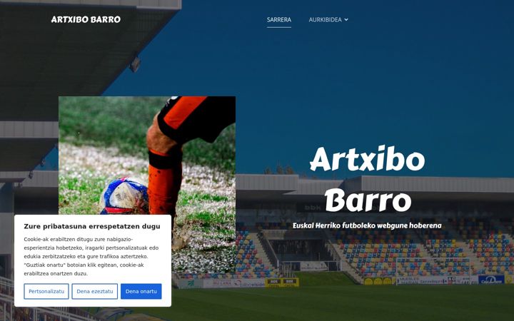 Screenshot of artxibobarro.eus