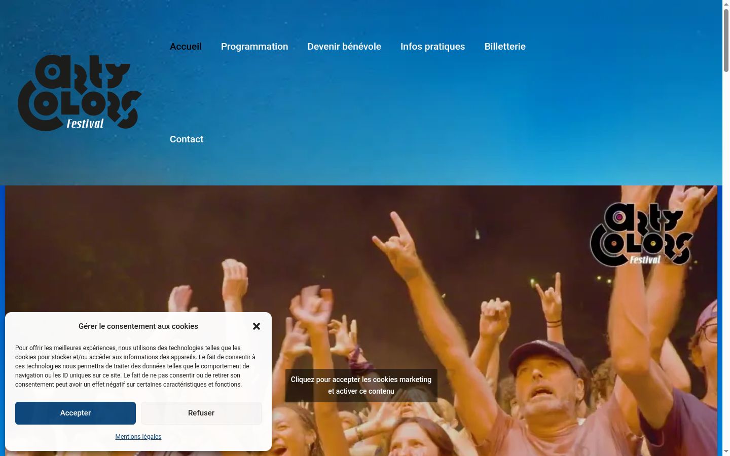 Screenshot des Einwilligungsbanners vor jeglicher Interaktion