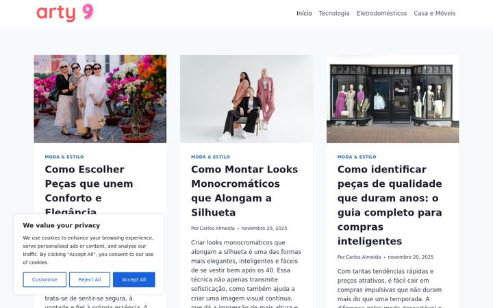 Screenshot of arty9.com