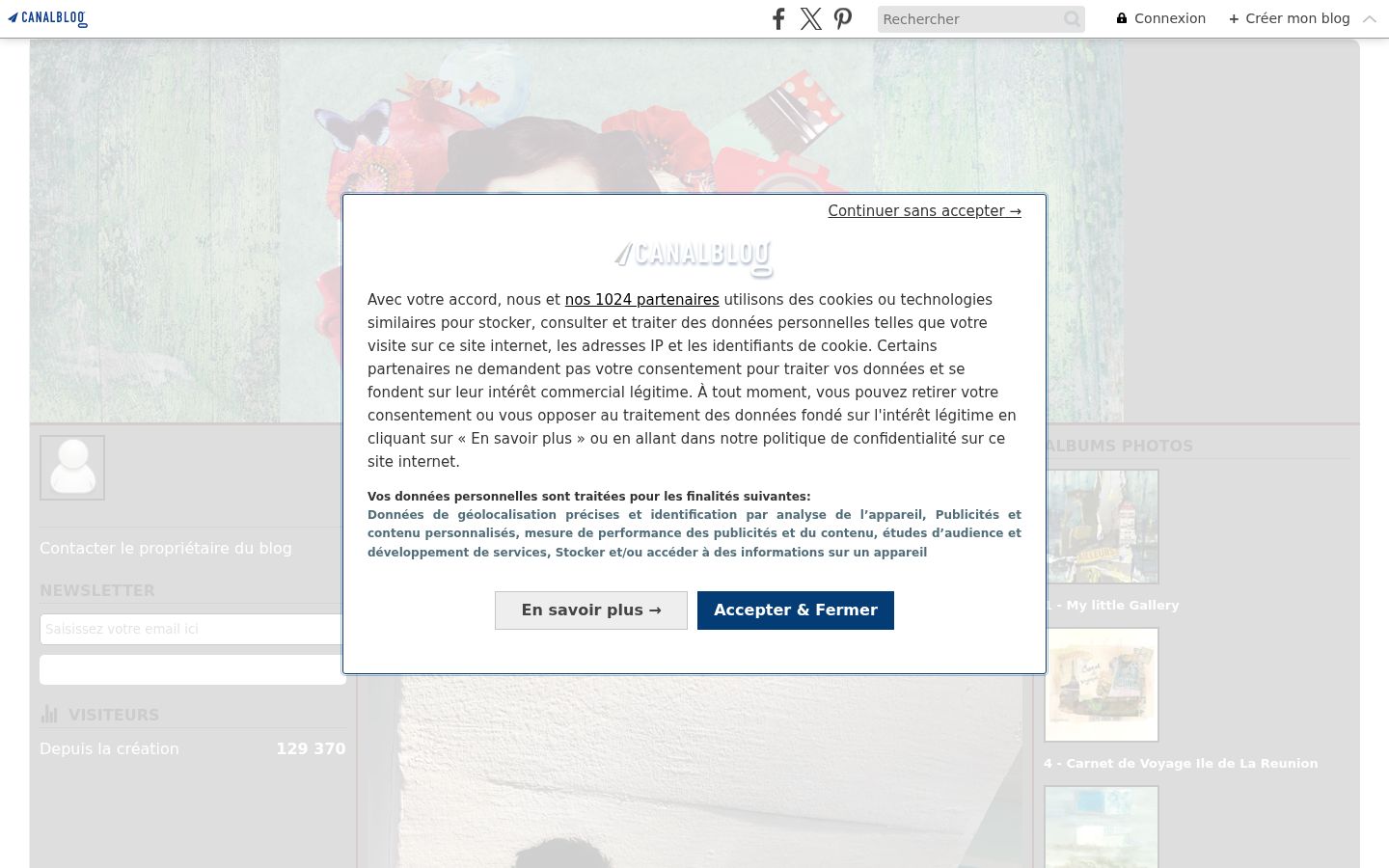 Screenshot del banner di consenso mostrato prima di qualsiasi interazione