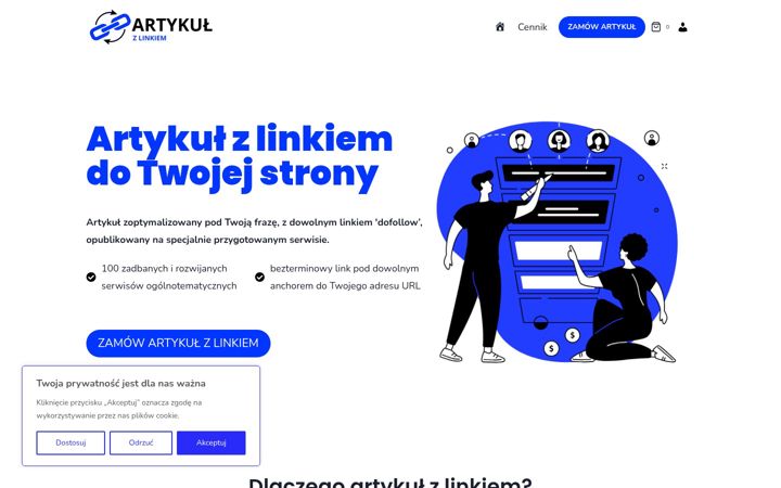 Screenshot of artykulzlinkiem.pl