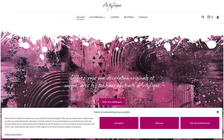 Ekraanipilt saidist artylique.com