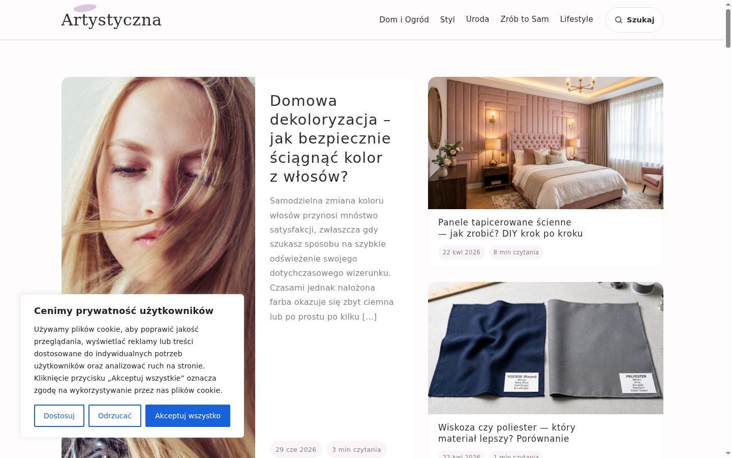 Ekrānuzņēmums ar piekrišanas baneri, kas tika rādīts pirms jebkādas mijiedarbības