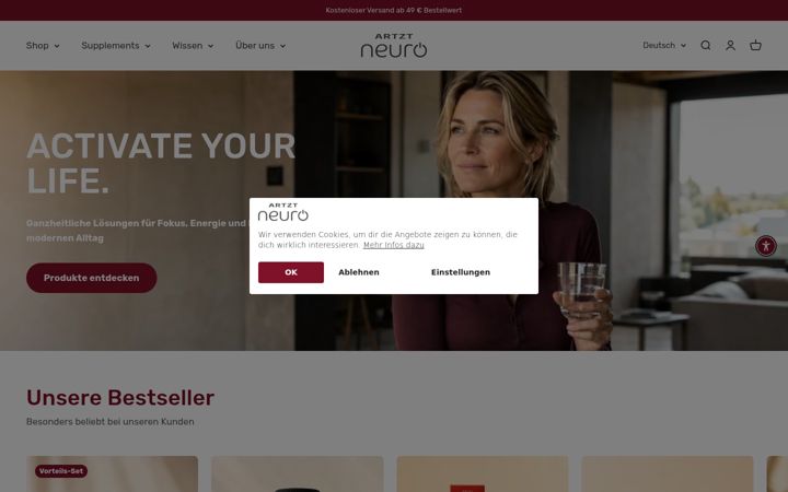 Screenshot van artztneuro.com