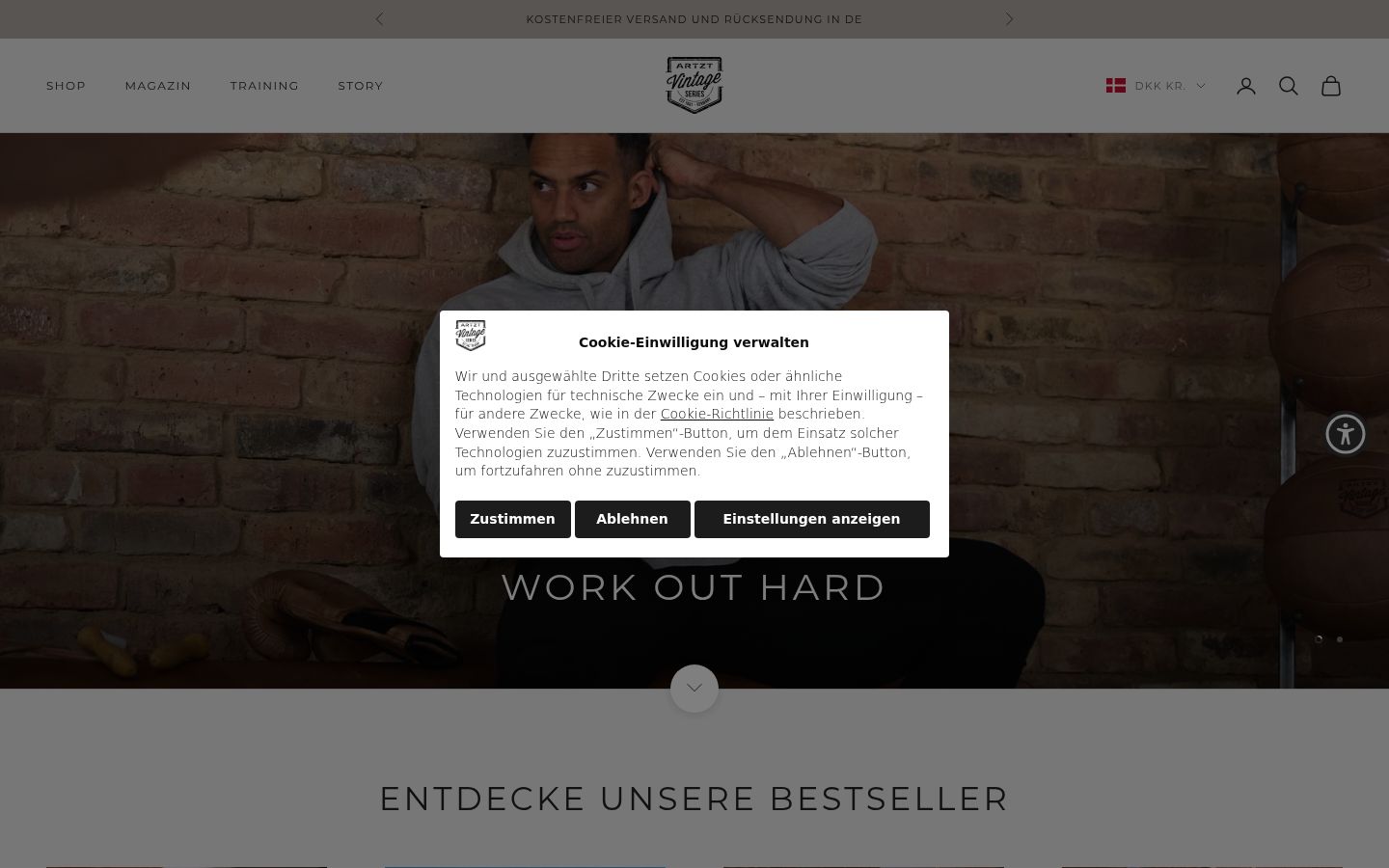 Screenshot van de toestemmingsbanner zoals getoond vóór enige interactie
