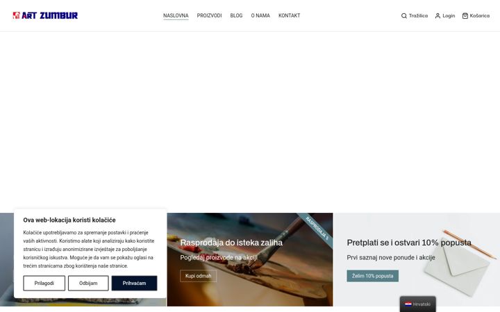 Screenshot of artzumbur.hr