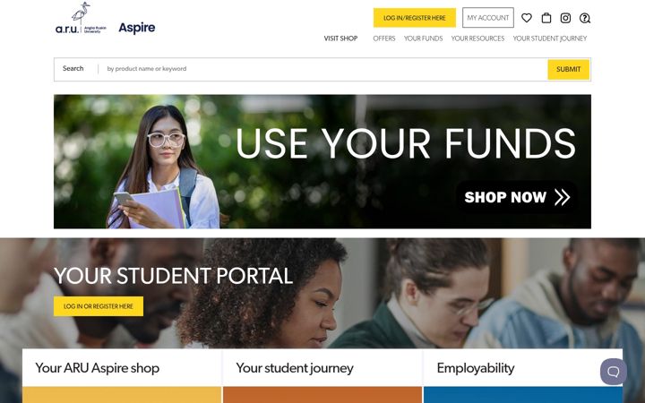 Skärmbild av aru-aspire.co.uk