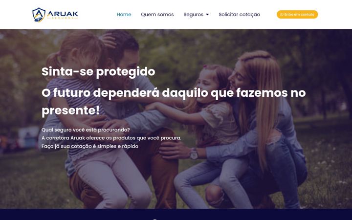 Skärmbild av aruakseguros.com.br