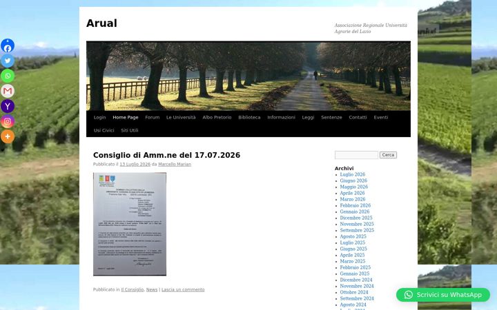 Skärmbild av arual.it