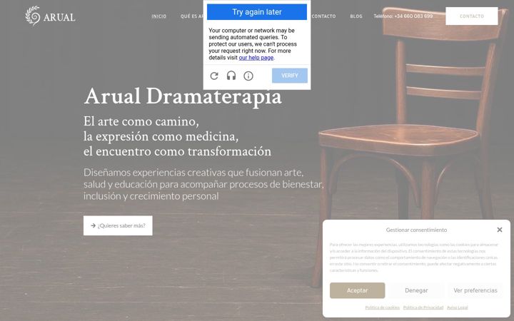 Screenshot von arualdramaterapia.com