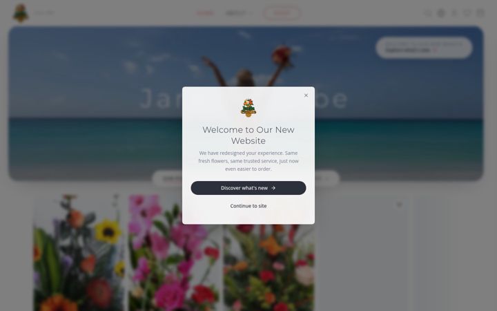 Screenshot von arubaflowershop.com
