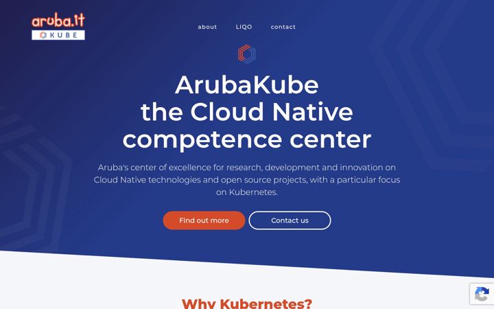 Screenshot of arubakube.cloud