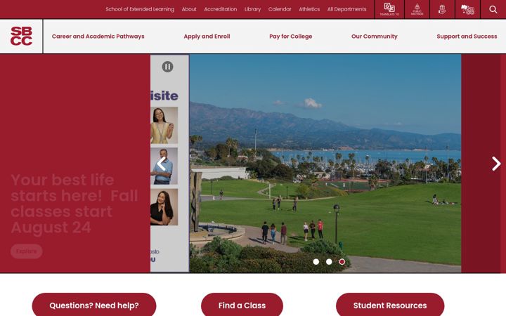 Screenshot of arubalocalc.sbcc.edu