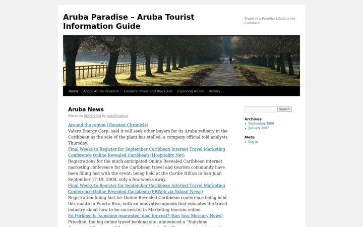 Screenshot of arubaparadise.com