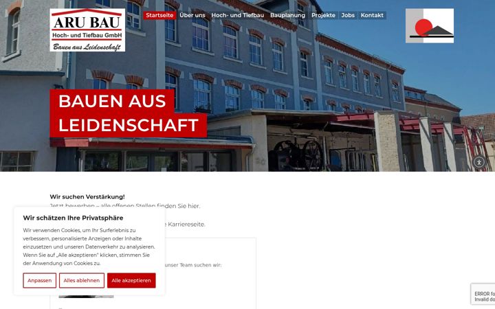 Zrzut ekranu arubau.de