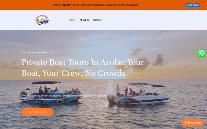 Screenshot of arubaxtremevibes.com