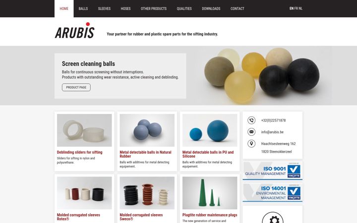 Screenshot van arubis.be