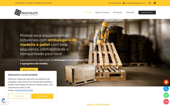 Screenshot of arujapallets.com.br