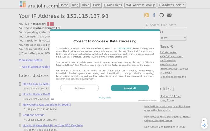 Screenshot of aruljohn.com