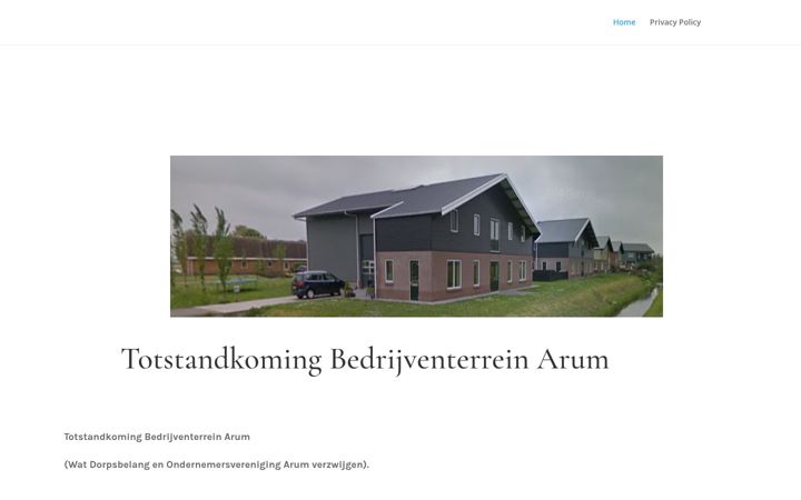 Screenshot of arumbedrijventerrein.nl