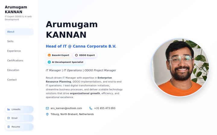 Screenshot of arumugamkannan.com