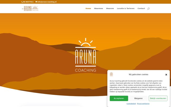 Screenshot of aruna-coaching.nl