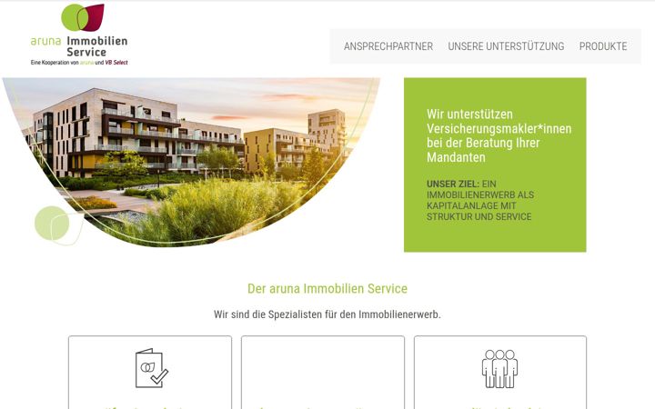 Skärmbild av aruna-immobilien-service.de