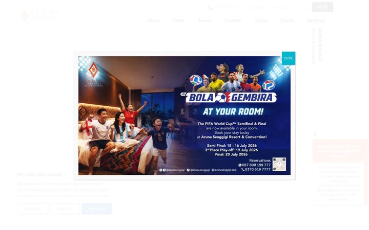 Screenshot of arunasenggigi.com