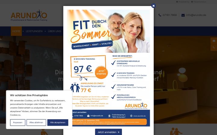 Captura de ecrã de arundio.de