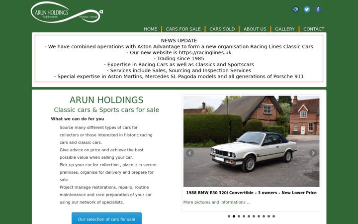 Ekrano kopija arunholdings.co.uk