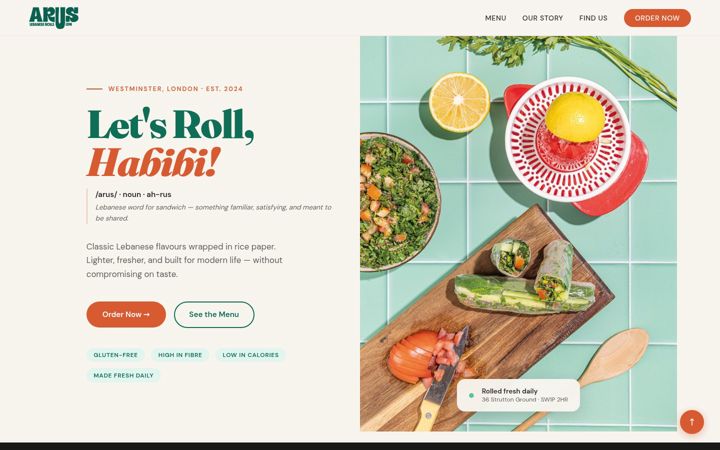 Snímek obrazovky arusrolls.com