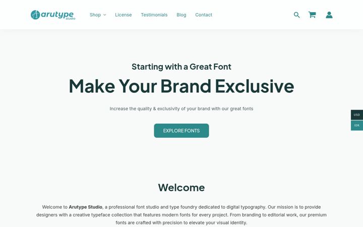 Screenshot of arutype.com