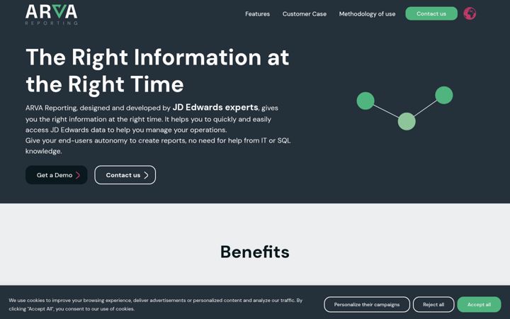 Screenshot of arva-reporting.com
