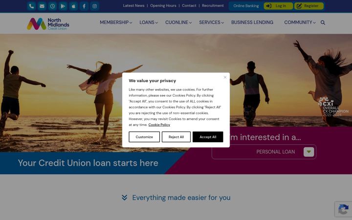 Screenshot of arvacreditunion.com