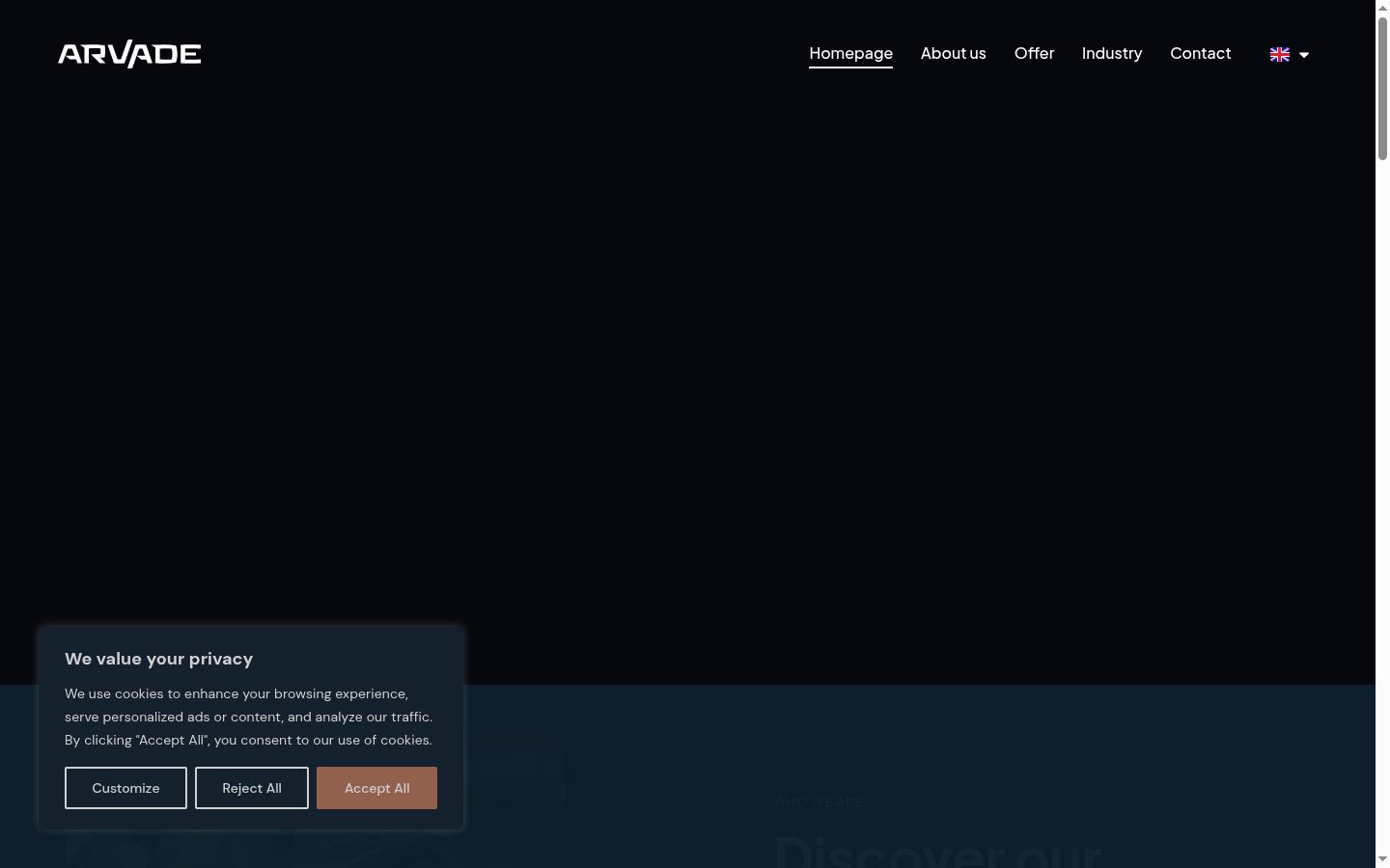 Screenshot des Einwilligungsbanners vor jeglicher Interaktion