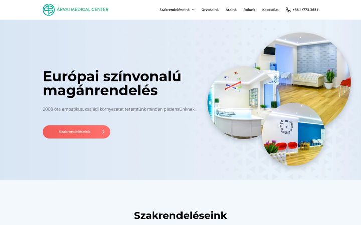 Screenshot of arvaimedical.hu