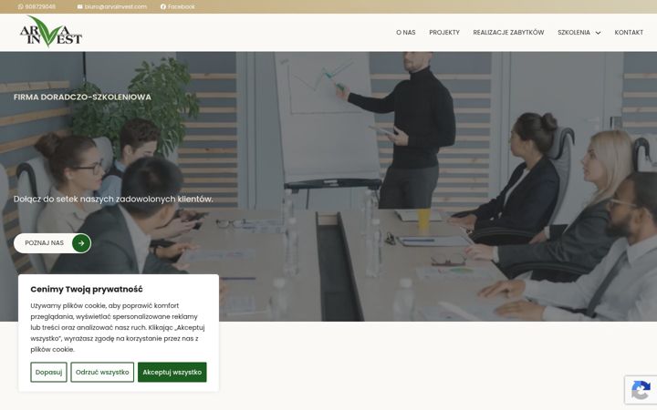 Screenshot of arvainvest.com