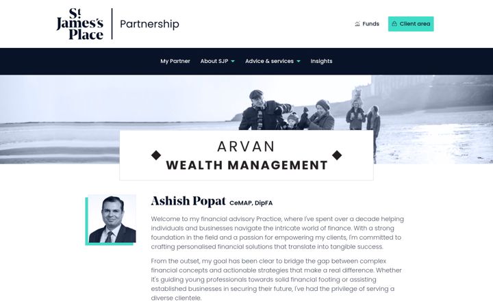 Екранна снимка на arvanwealth.co.uk