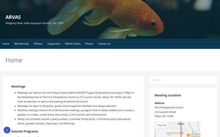 Screenshot of arvasny.org