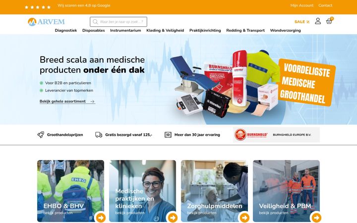 Screenshot di arvem.nl