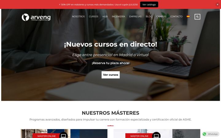 Screenshot of arvengtraining.com