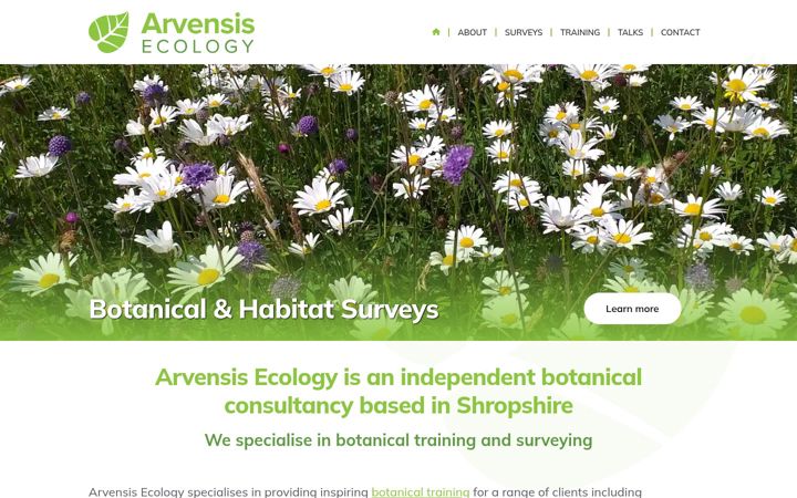 Screenshot of arvensisecology.com