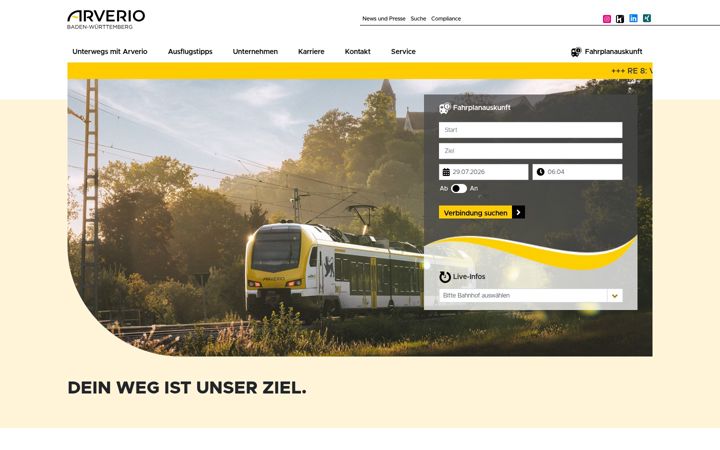 Screenshot of arverio-bw.de