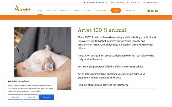 Screenshot of arvet.eu