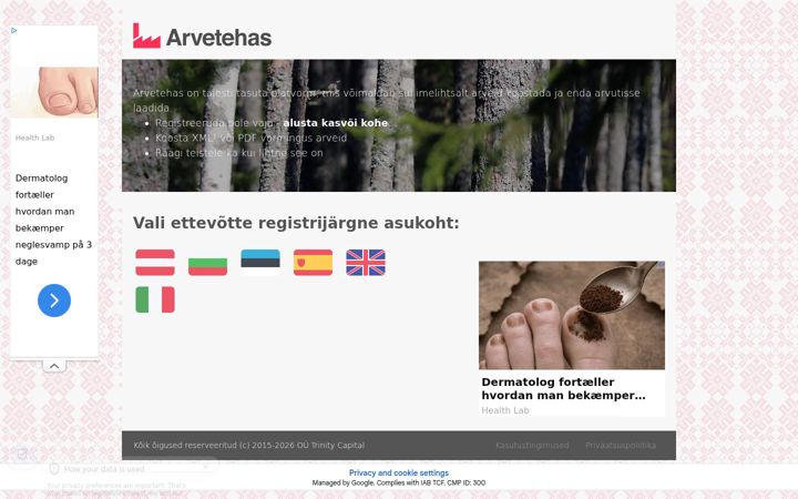 Screenshot of arvetehas.ee