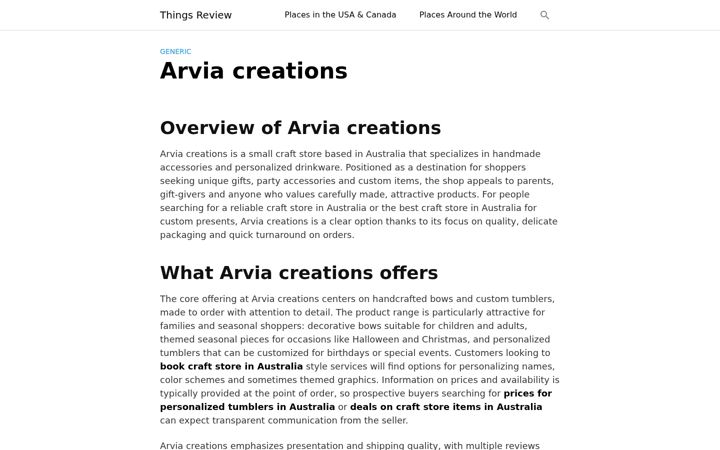 Screenshot of arviacreations.shop